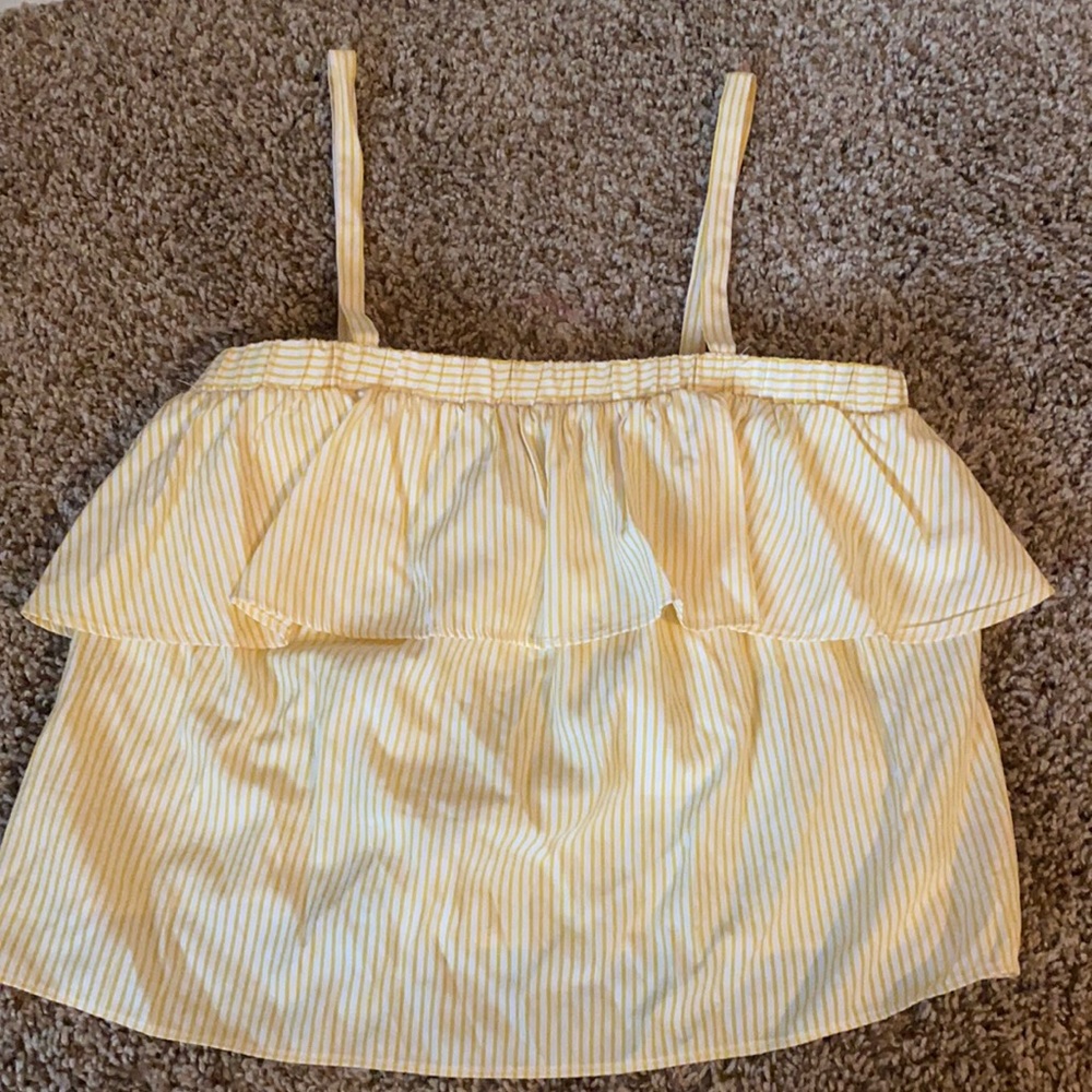 Forever 21 Yellow Ruffle Top
